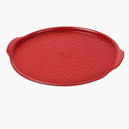 Pierre à pizza rainurée Émile Henry – Rouge – Ø37 cm