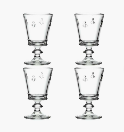 Verres à pied La Rochère – Modèle Abeille – 24 cl – Set de 4