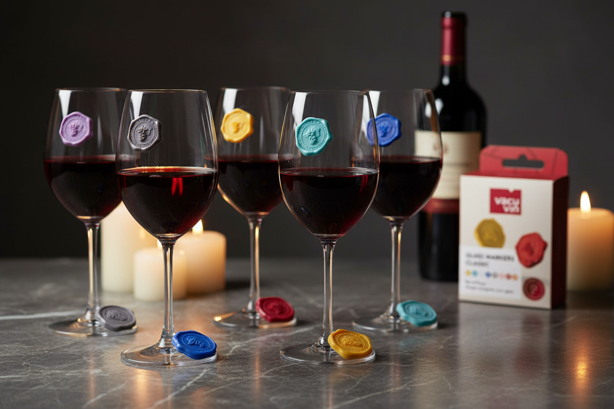 Classic Grapes Glass Markers – Set of 8
