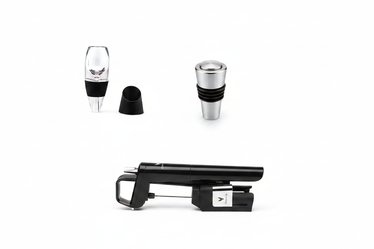 Produits vin + Coravin - fond blanc