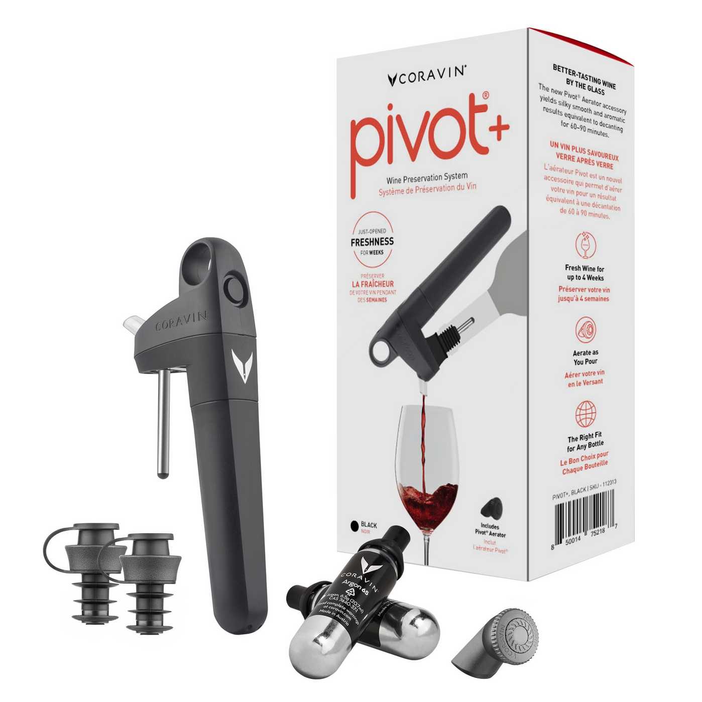CORAVIN Pivot Plus – Système de conservation du vin au verre