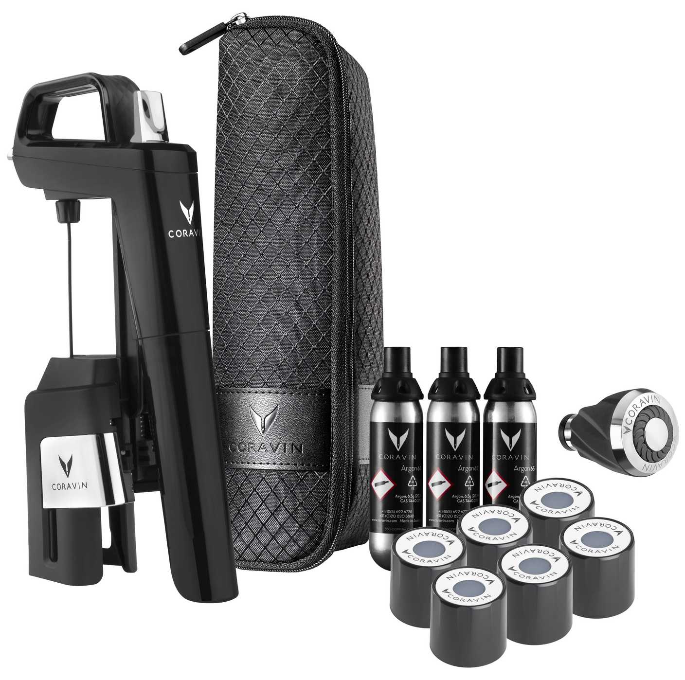 CORAVIN Six+ Piano Black – Système de dégustation du vin sans débouchage