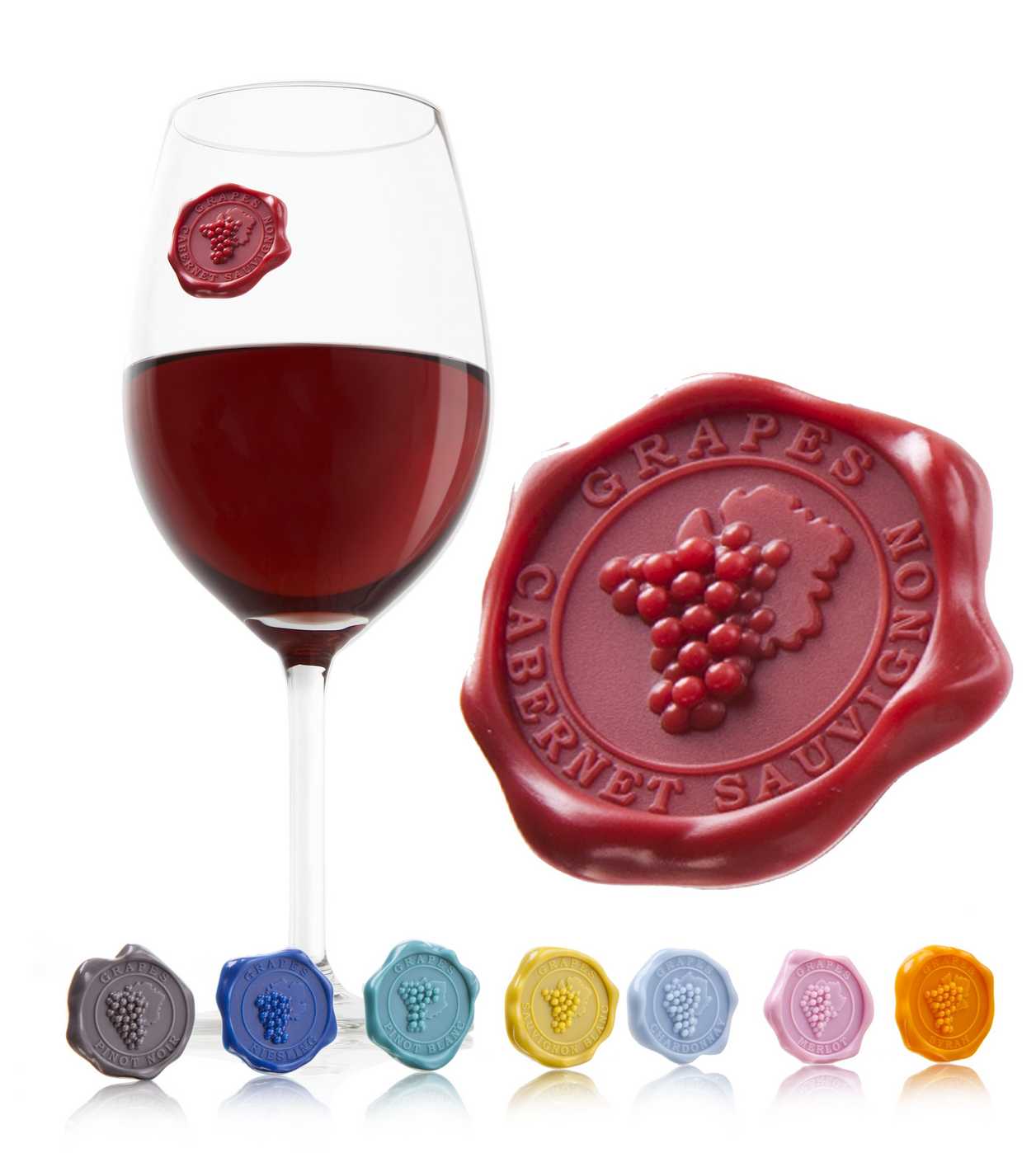 Marqueurs en verre Classic Grapes – Set de 8